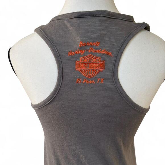 Y2K VTG. Harley Davidson GRAY LOGO SEQUIN TANK TOP SMALL #2 - Picture 7 of 8